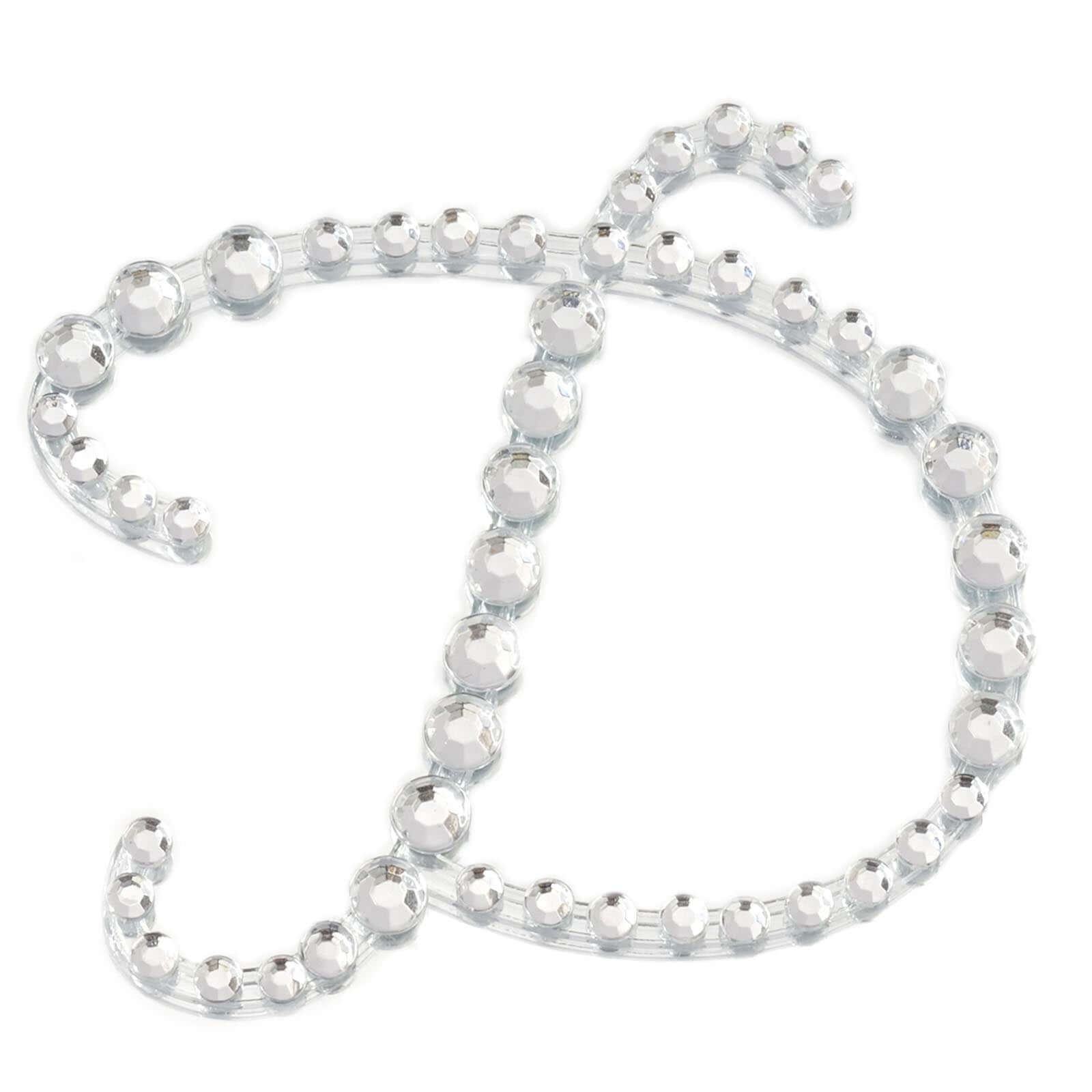 12 Pack | 1.5" Clear Rhinestone Monogram Letter Jewel Sticker Self Adhesive DIY Diamond Decor - and