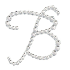 12 Pack | 1.5" Clear Rhinestone Monogram Letter Jewel Sticker Self Adhesive DIY Diamond Decor - and