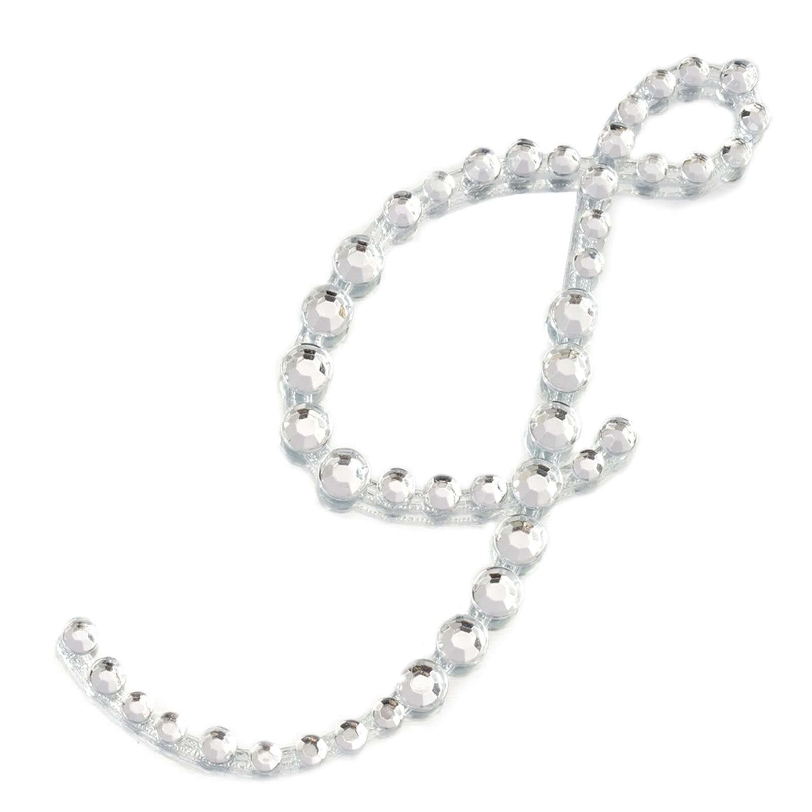 12 Pack | 1.5" Clear Rhinestone Monogram Letter Jewel Sticker Self Adhesive DIY Diamond Decor - and