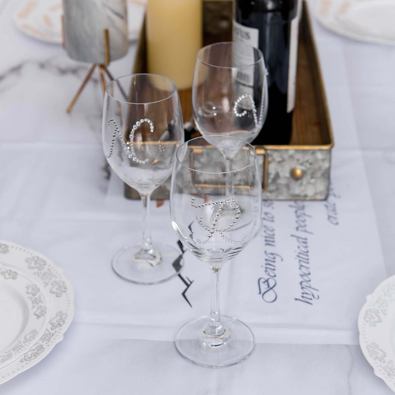 12 Pack | 1.5" Clear Rhinestone Monogram Letter Jewel Sticker Self Adhesive DIY Diamond Decor - and