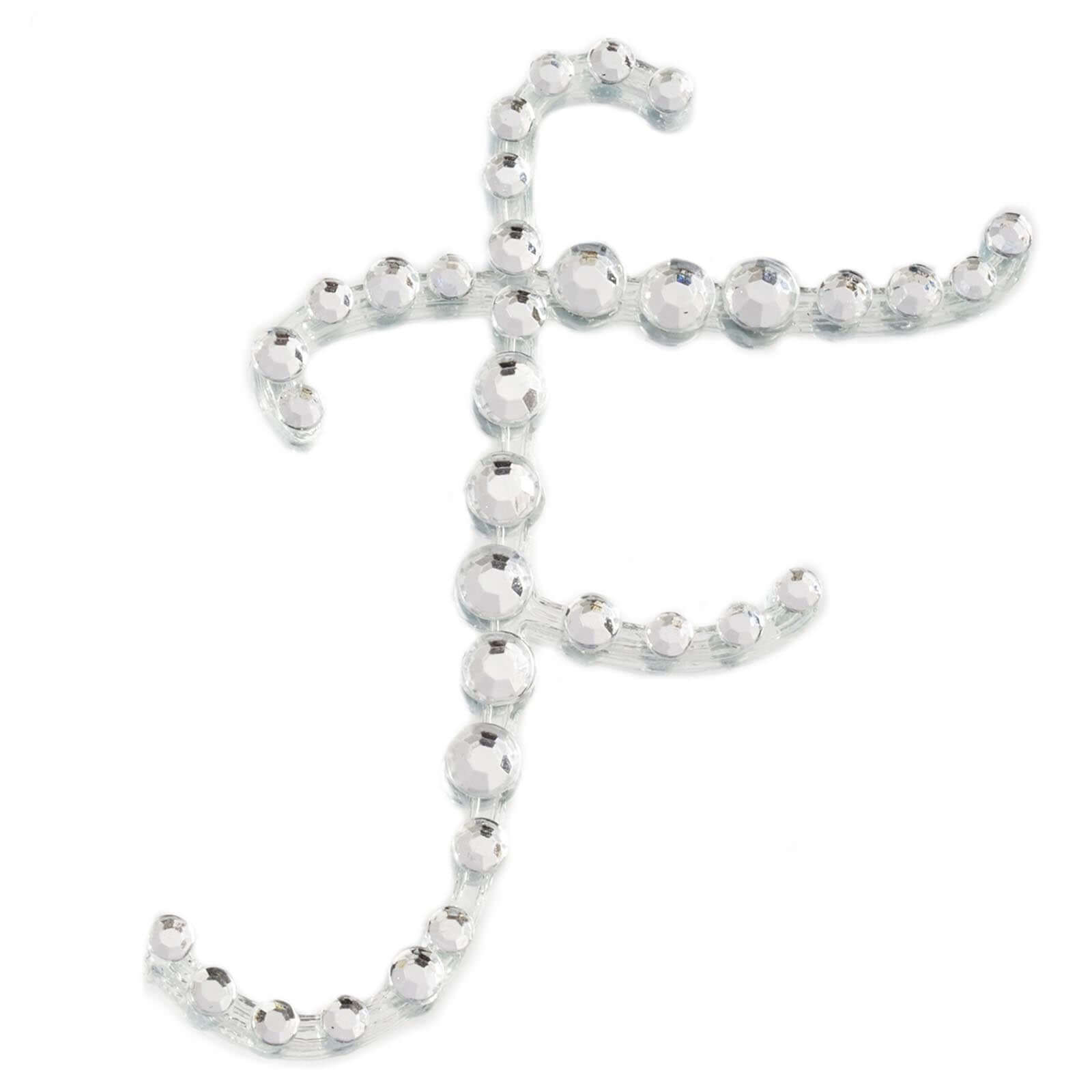 12 Pack | 1.5" Clear Rhinestone Monogram Letter Jewel Sticker Self Adhesive DIY Diamond Decor - and