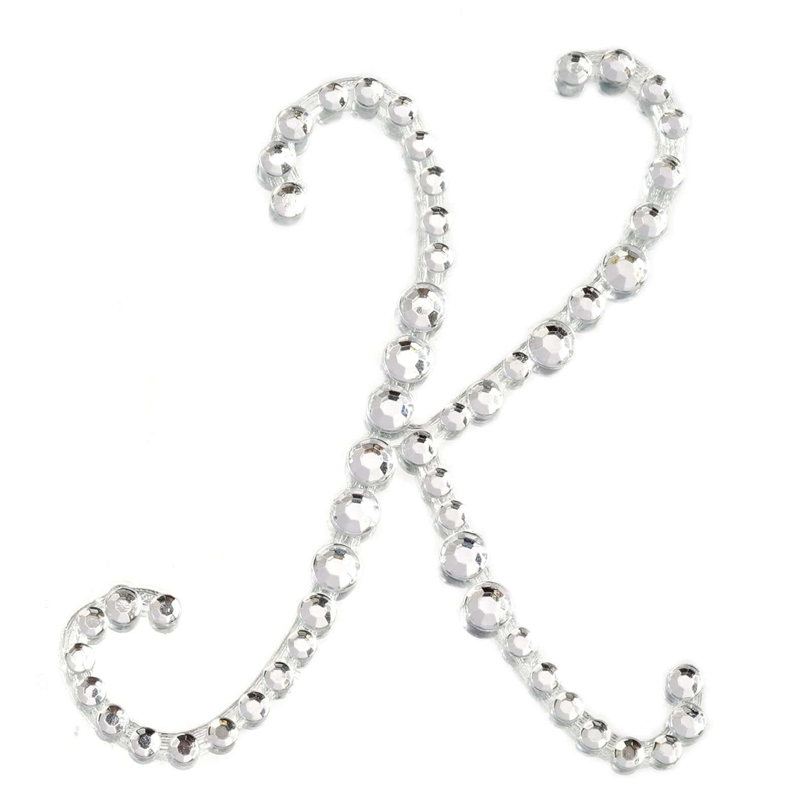 12 Pack | 1.5" Clear Rhinestone Monogram Letter Jewel Sticker Self Adhesive DIY Diamond Decor - and