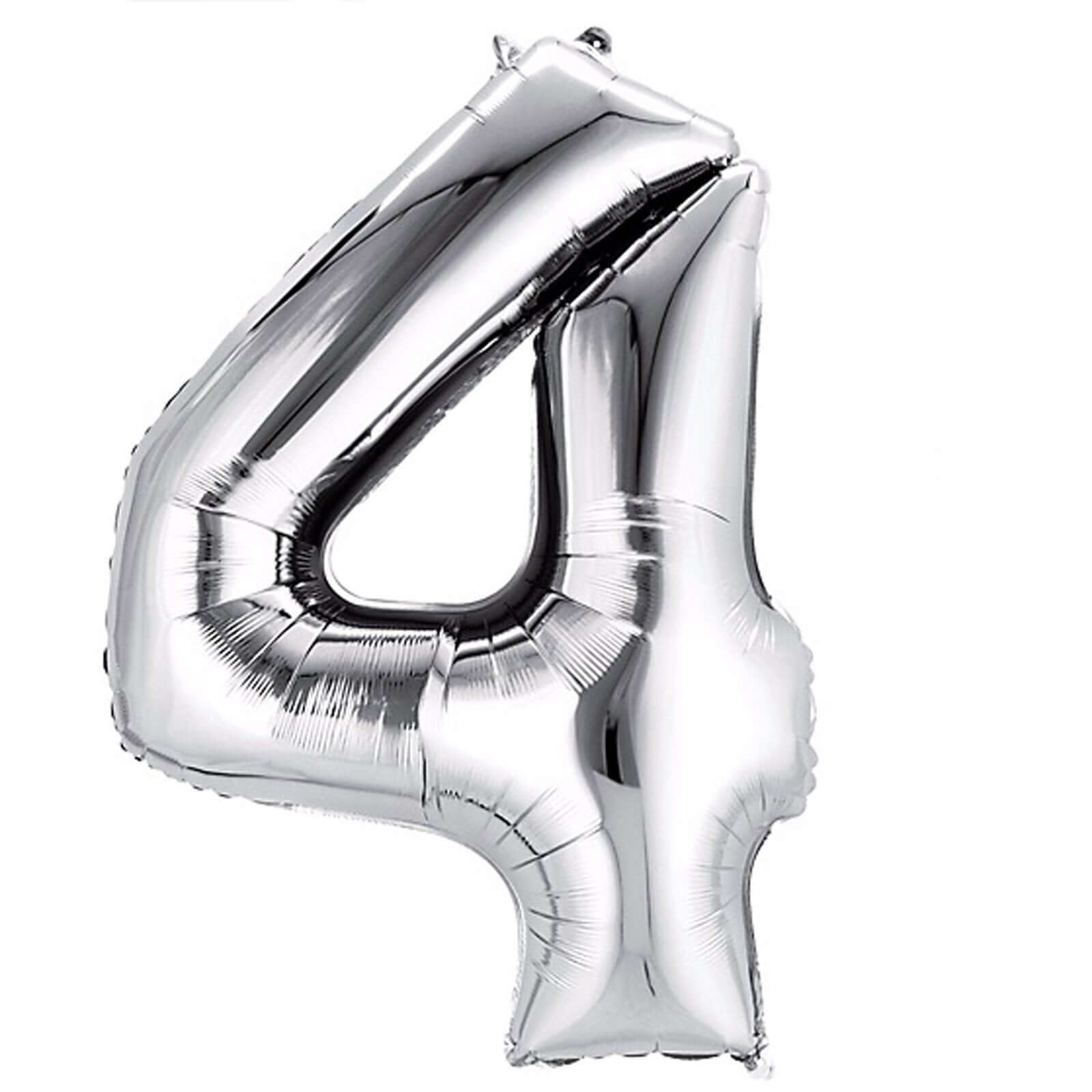 16" Shiny Metallic Silver Mylar Foil 0-9 Number Balloons