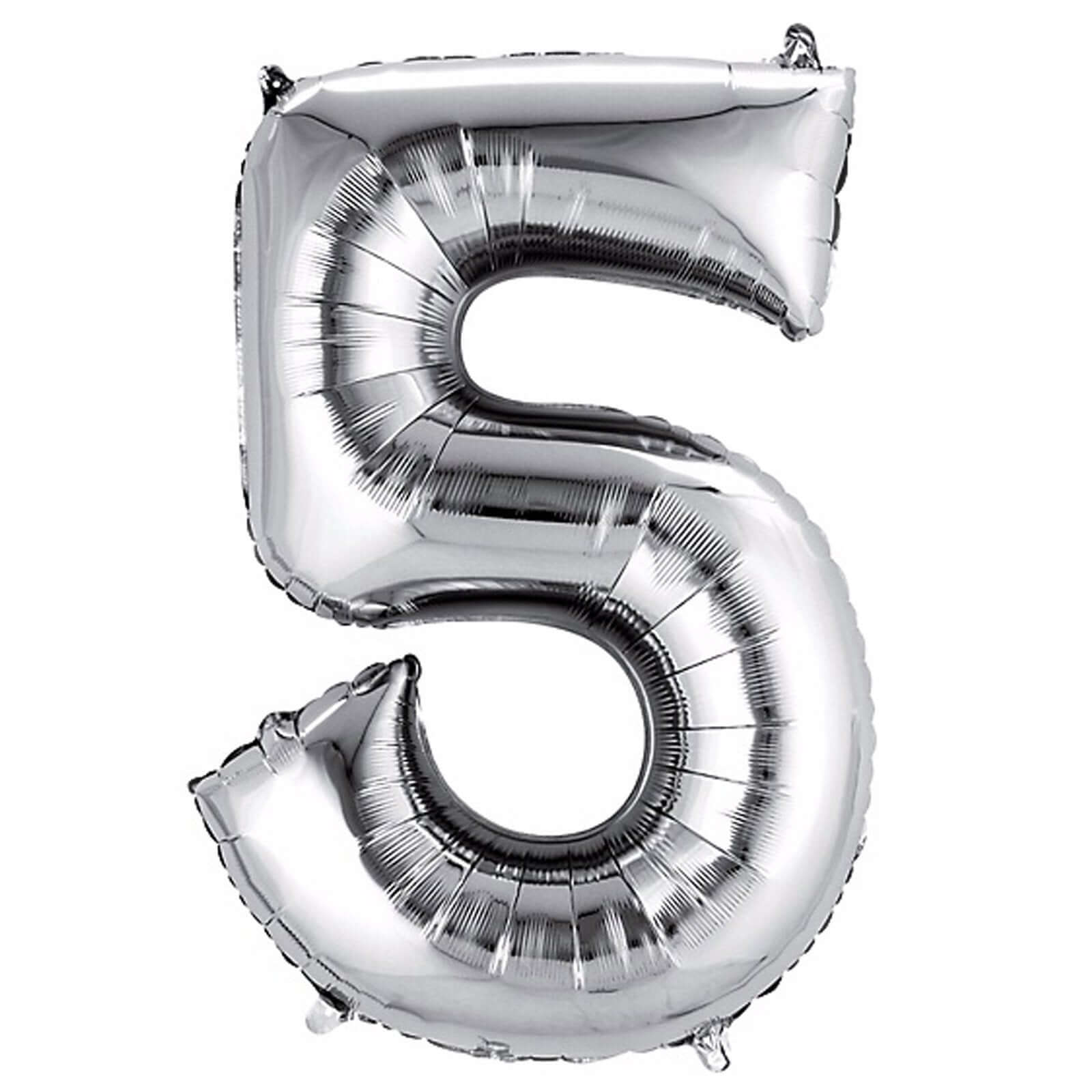 16" Shiny Metallic Silver Mylar Foil 0-9 Number Balloons